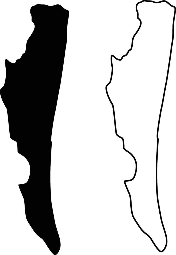 Amelia Island Florida Map Silhouette Flat and Outline Design vector