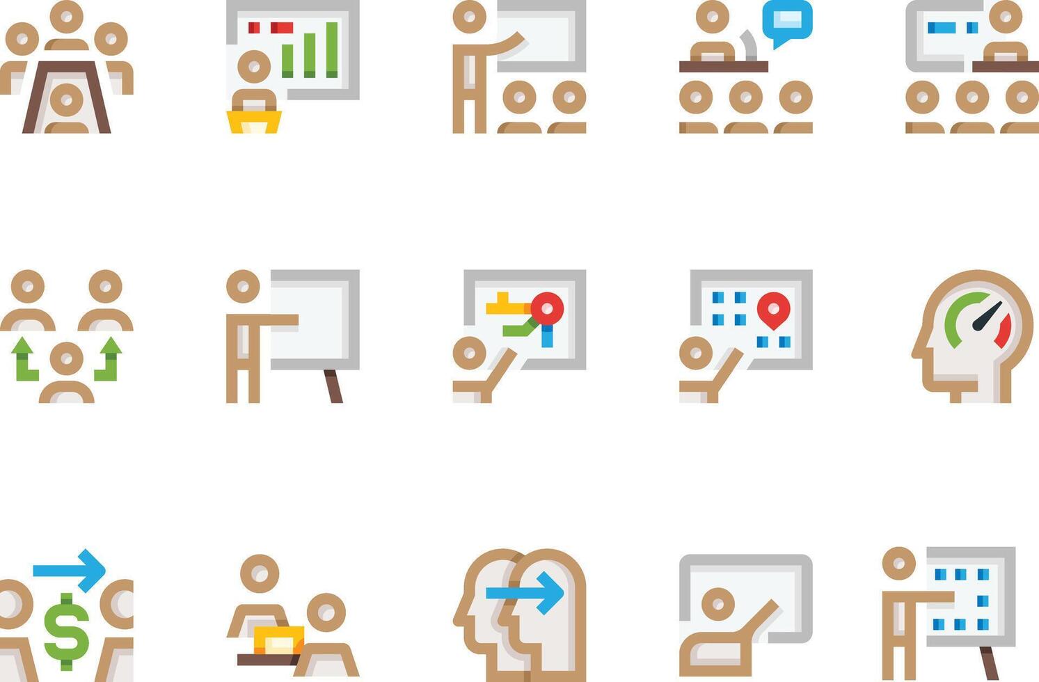 a set of icons depicting school and teachers vector