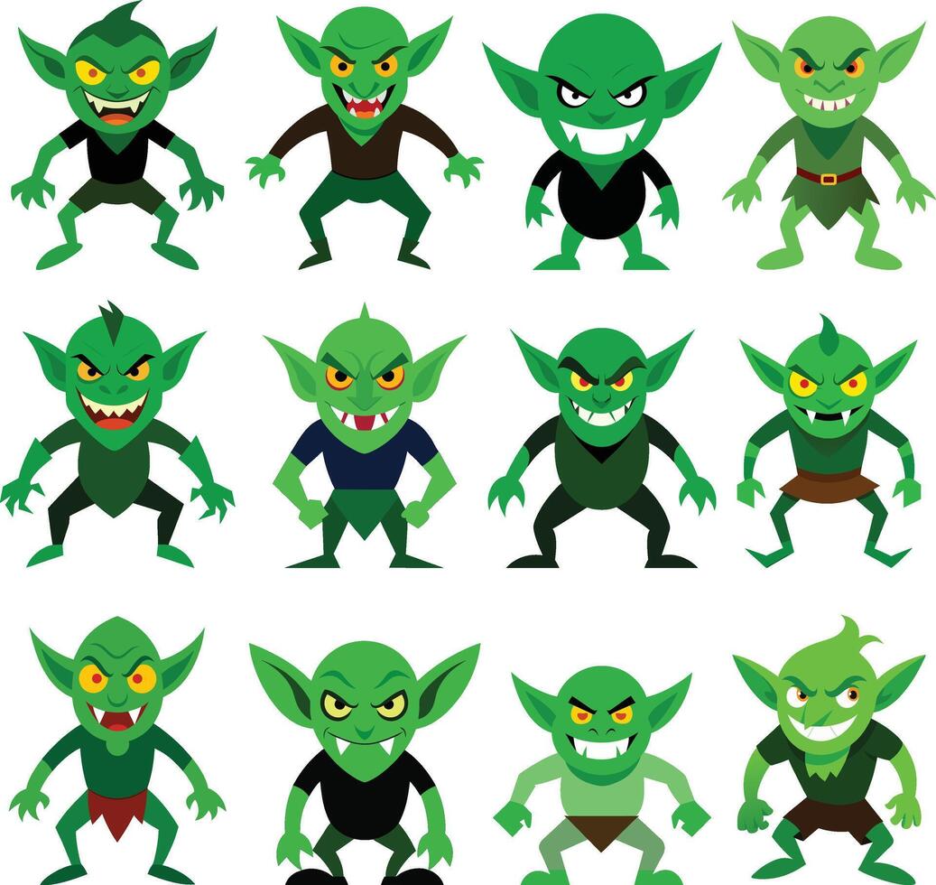 Mischievous Green Goblin Illustration vector