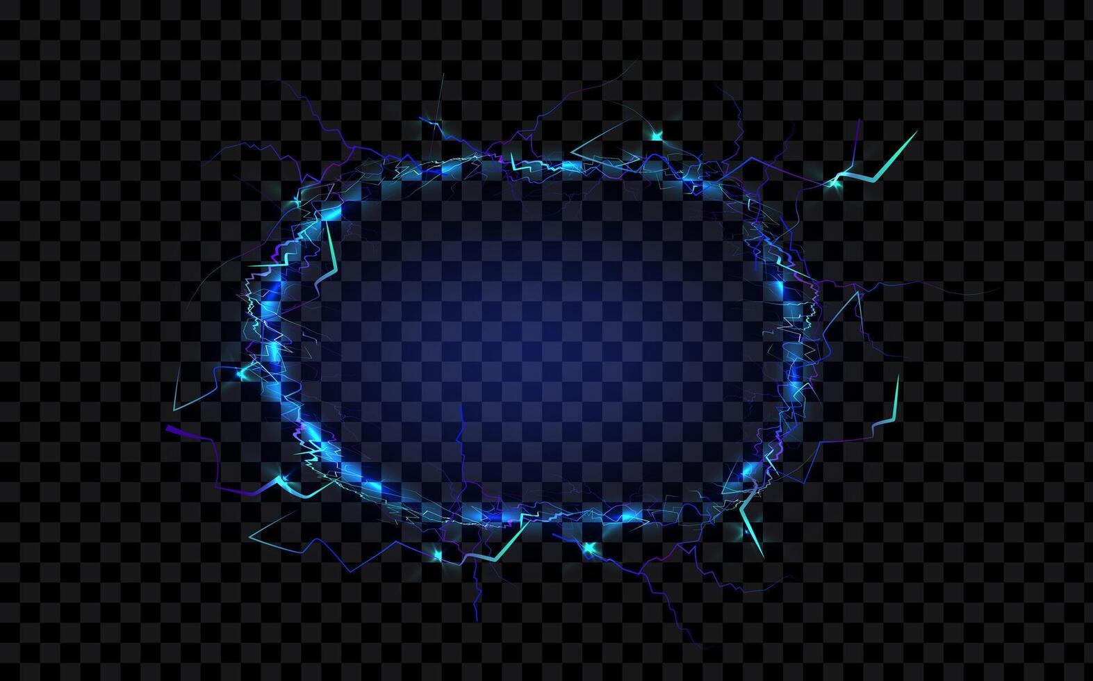A blue glowing circle on a black background vector