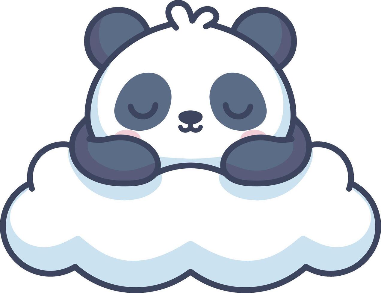 Panda sleep in cloud cartoon design art vector