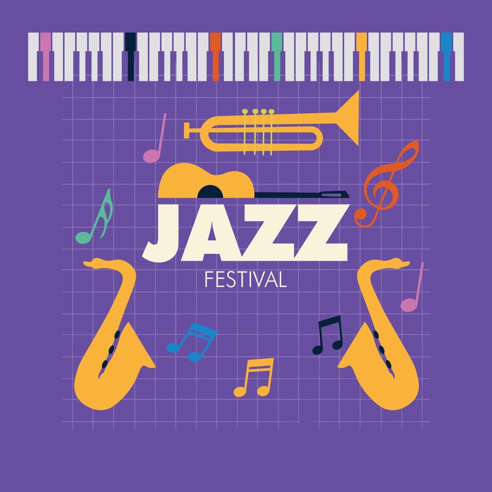 Internasional Jazz Day festival social media post design vector