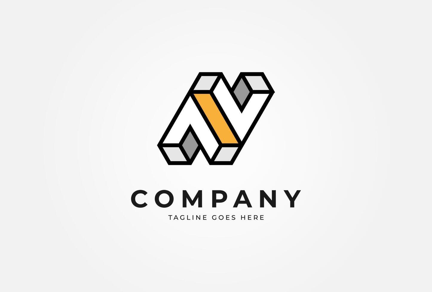 Initial Letter AV 3D Logo vector