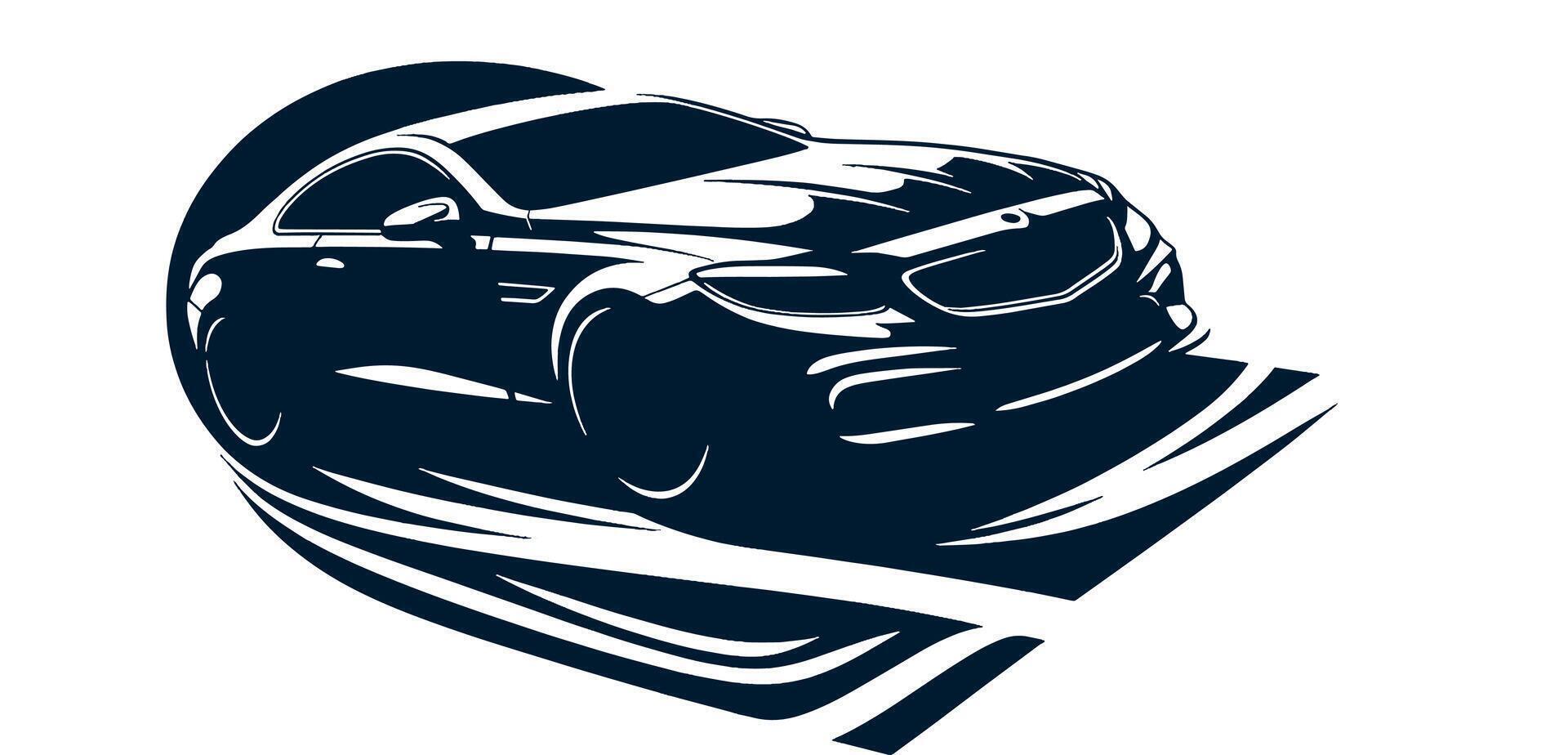 Black and white car logo illustration on a white background vector