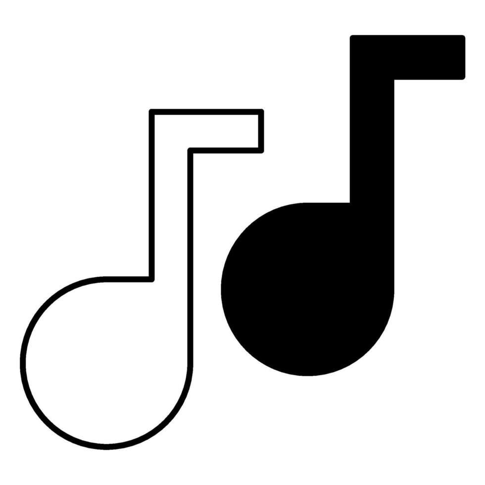 Music semi glyph icon illustration vector