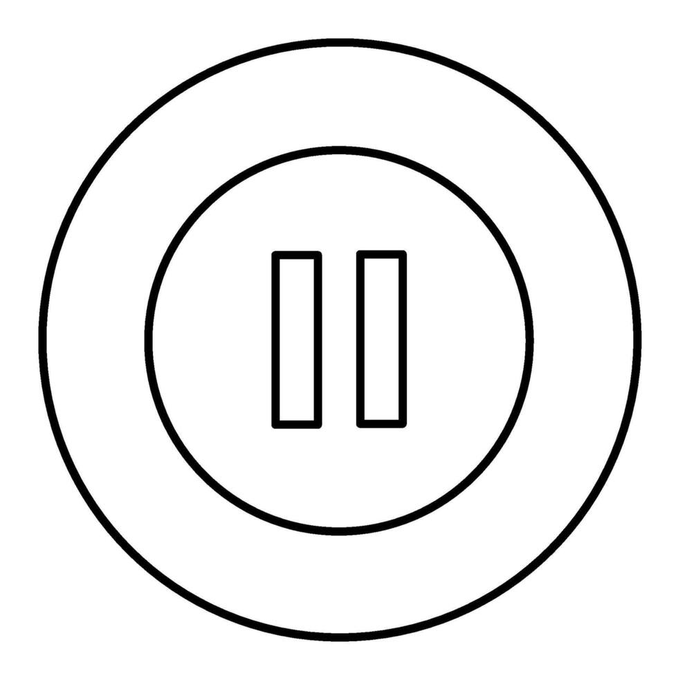 Pause Outline icon style vector