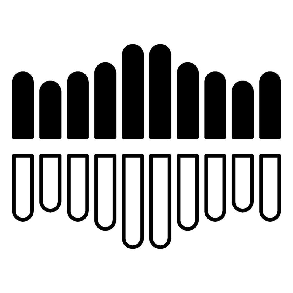 Soundwave semi glyph icon style vector