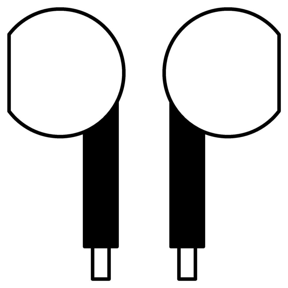 Earphones semi glyph icon style vector