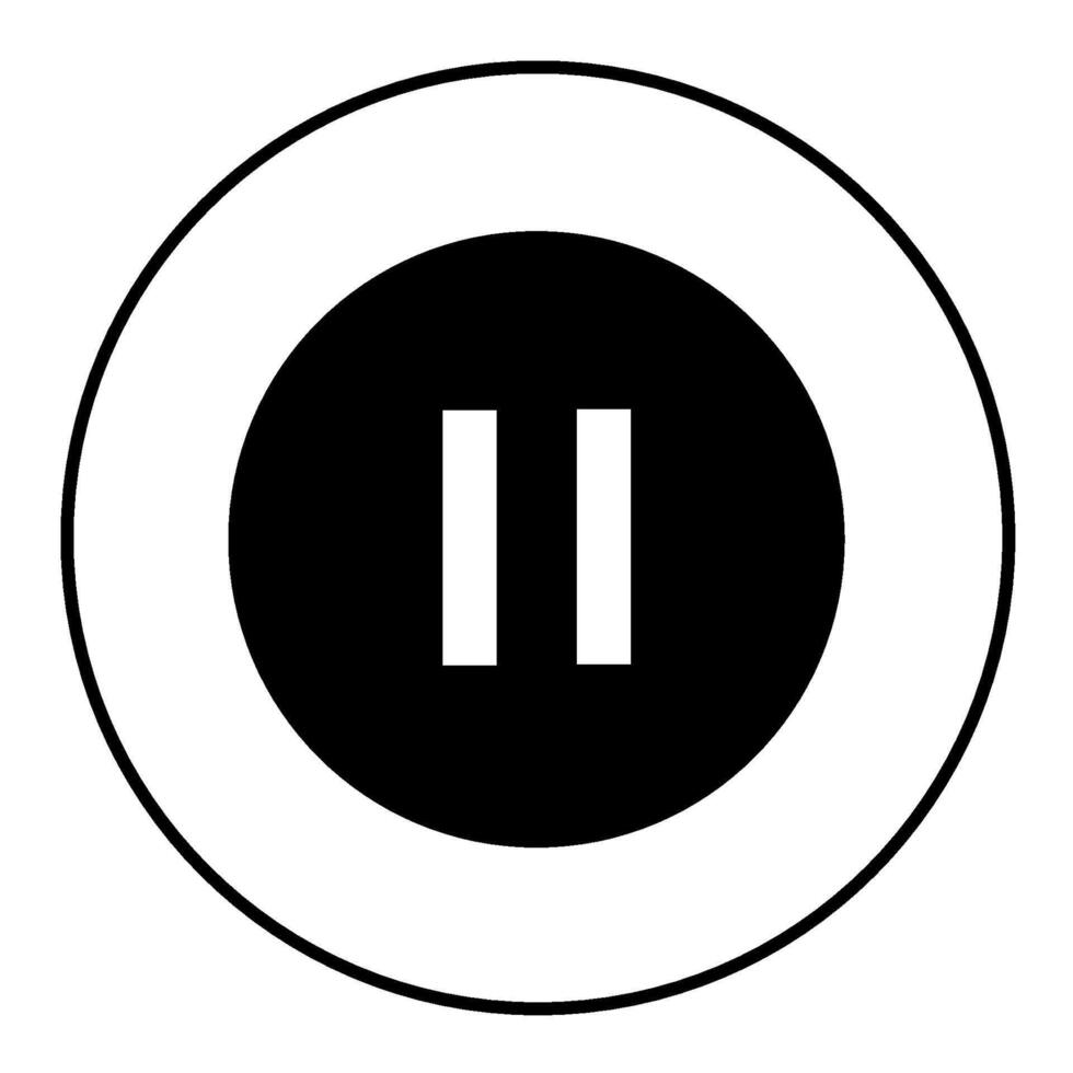 Pause semi glyph outline icon vector