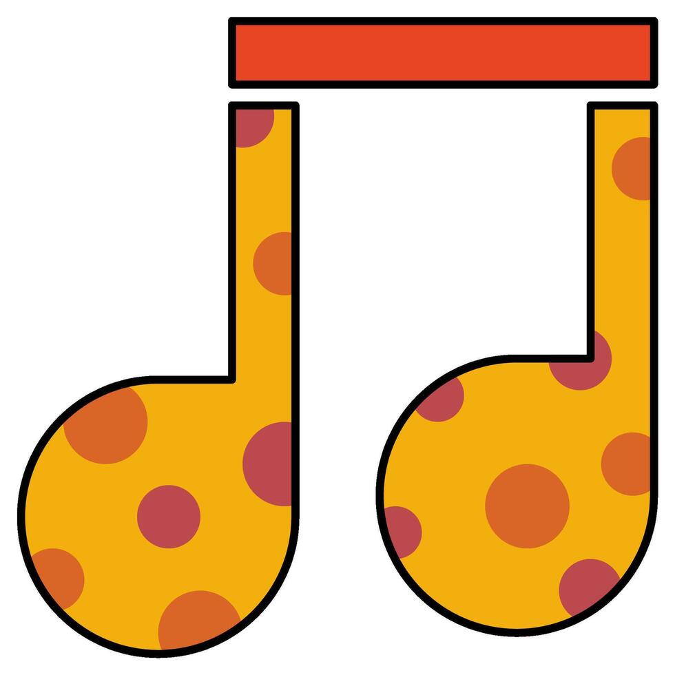Music filled outline icon style vector