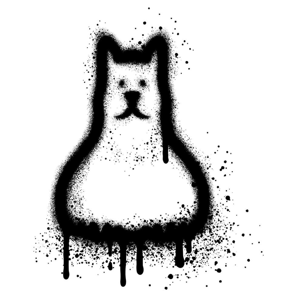 Bear graffiti with black spray paint. EPS 10 vector