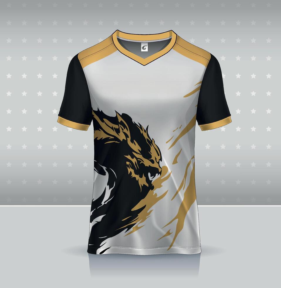 Soccer Jersey Template Kit Design, Sport T-Shirt for Football, Gaming, Racing, and Cycling Teams vector