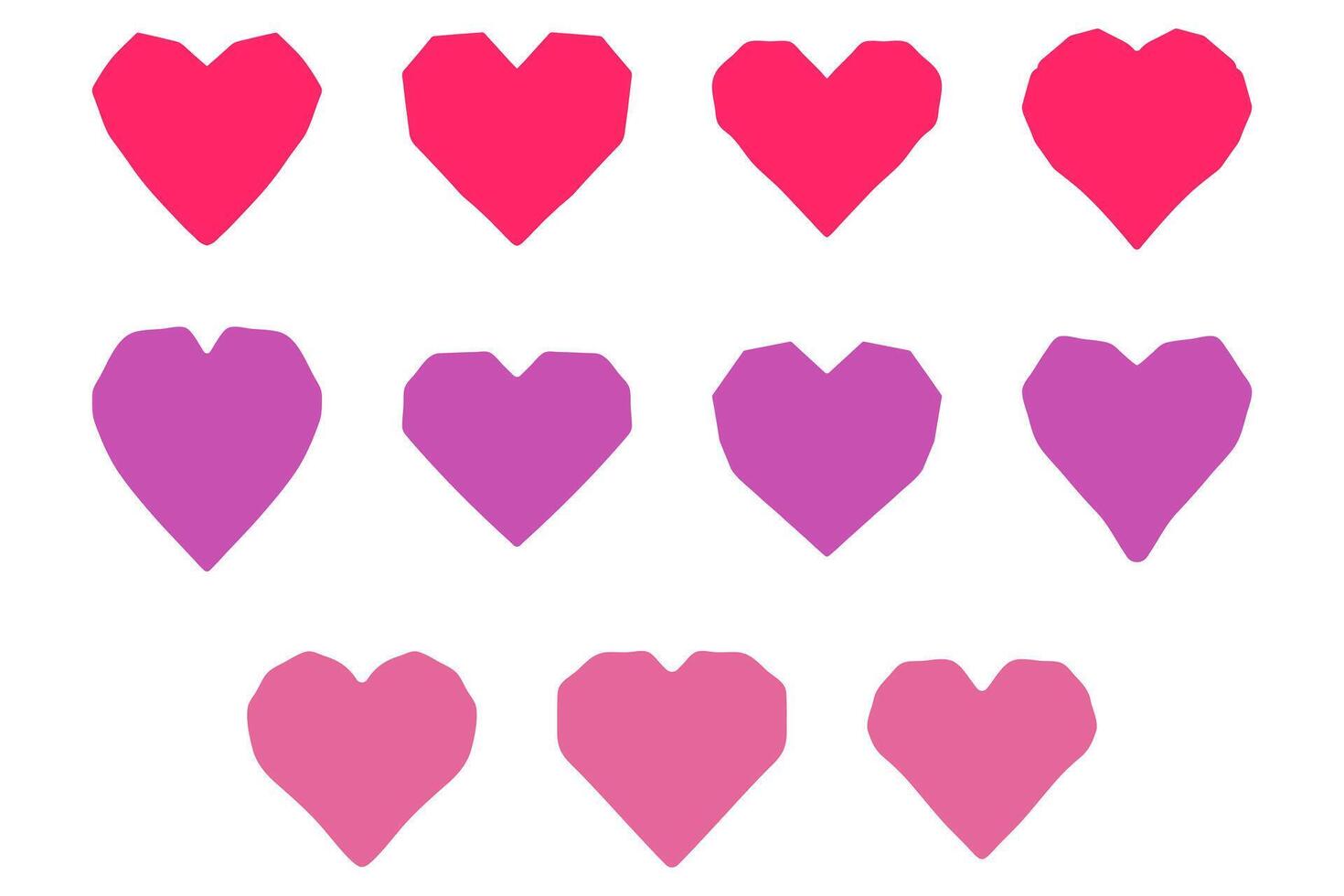 Big Heart Silhouette Icon Set vector