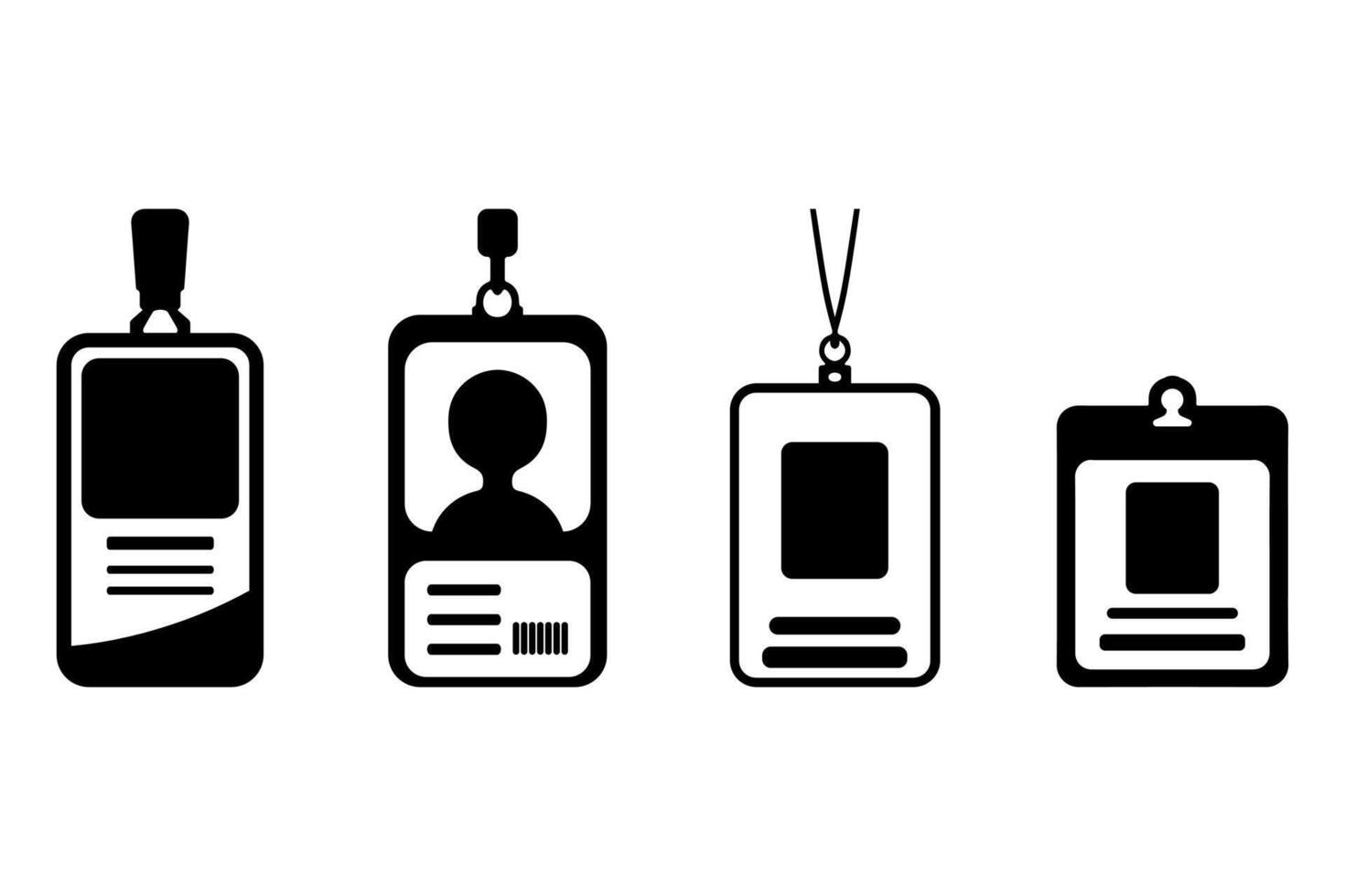 Stylized Name Tag Silhouette Icon Set vector