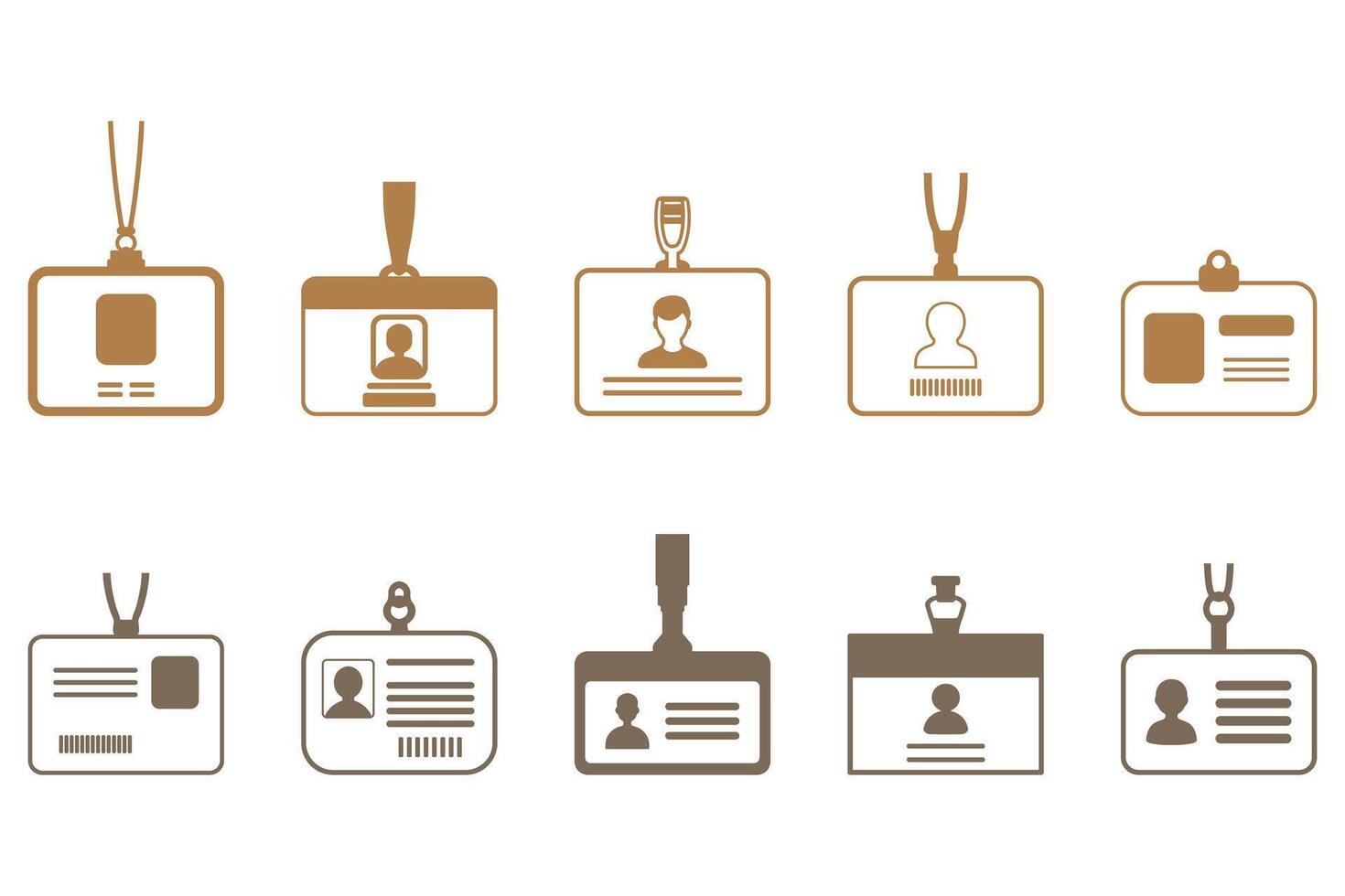 Variety of Name Tag Silhouette Icon Set vector