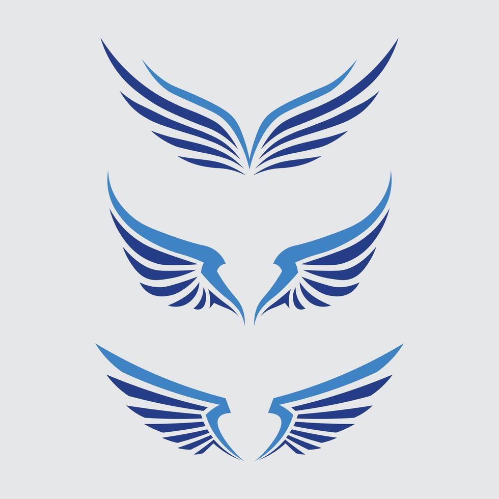 Wings icon logo and animal wings icon sign stock logo design graphic illustration vector
