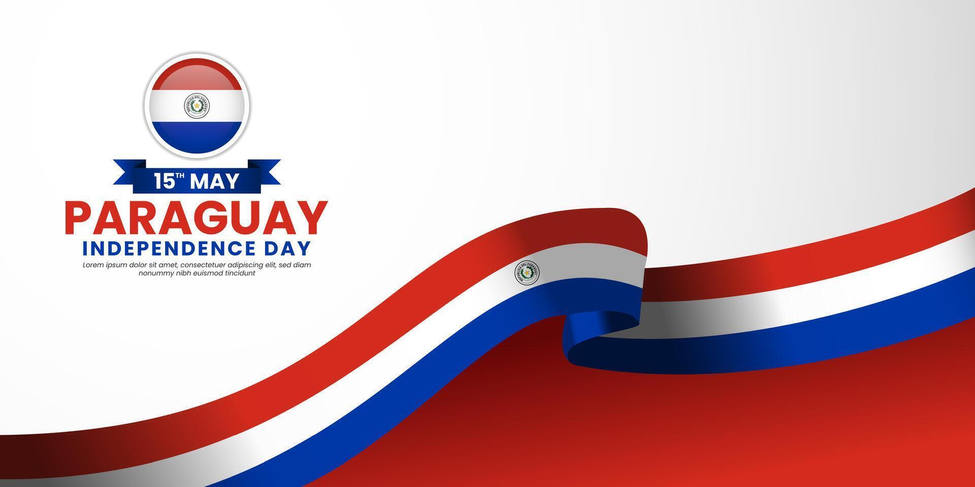 Paraguay Independence Day Celebration Design. Template for Poster, Backdrop, Banner, Advertising, Greeting Card vector