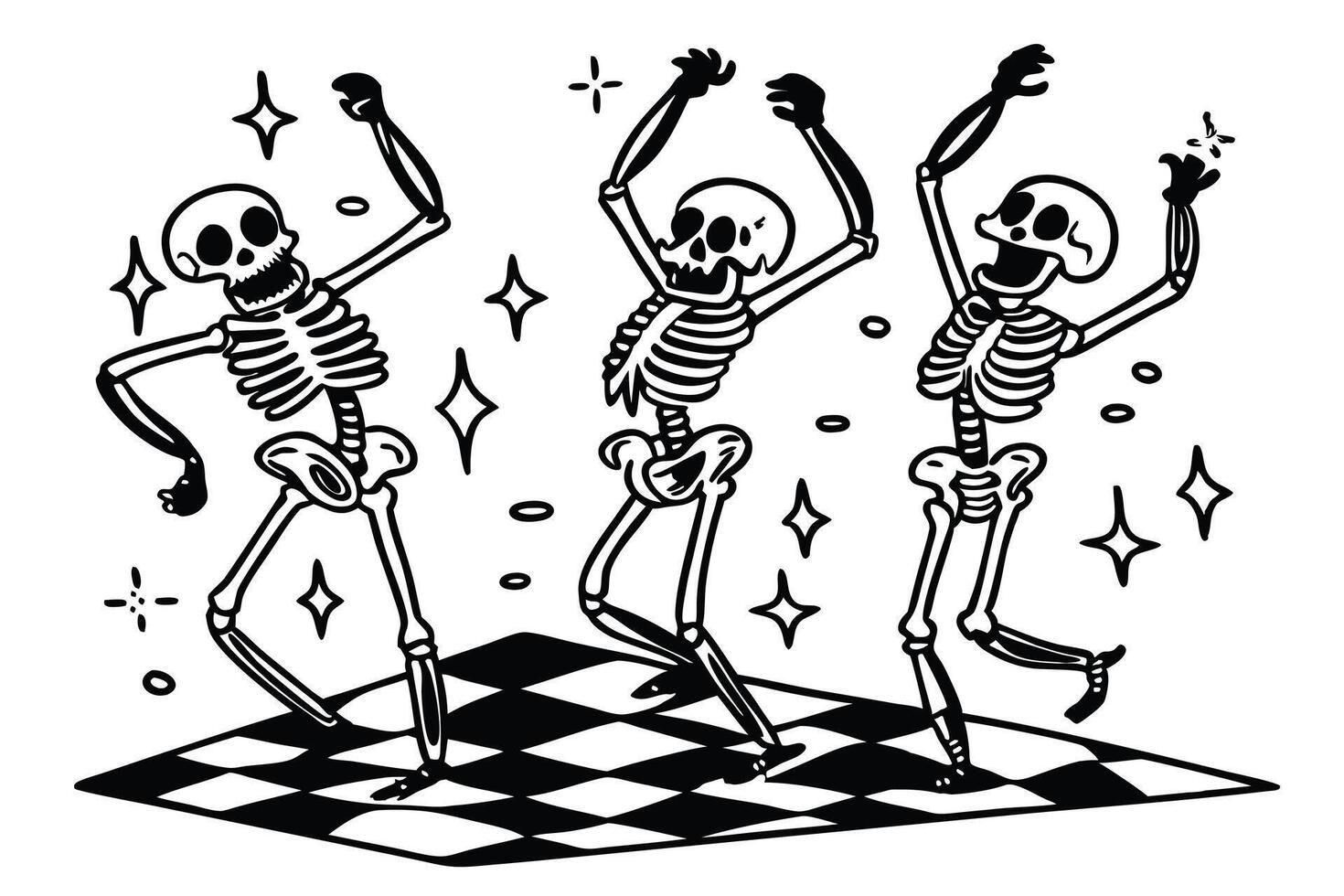 Dancing with the Dead A Skeleton Disco Party vector