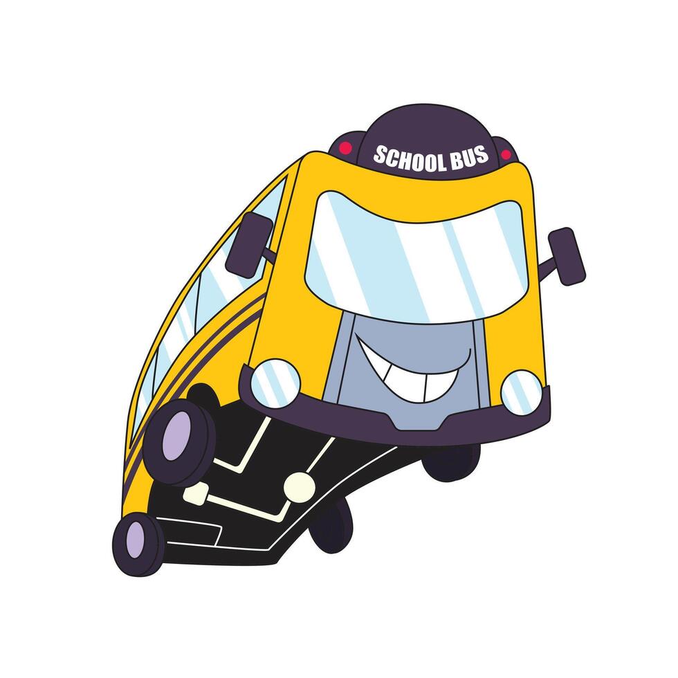 Cute kawaii school bus illustration for kids and education theme, perfect for learning materials vector