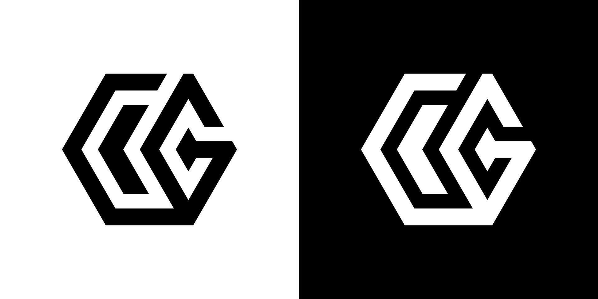 CG or GC initial letter logo design template vector