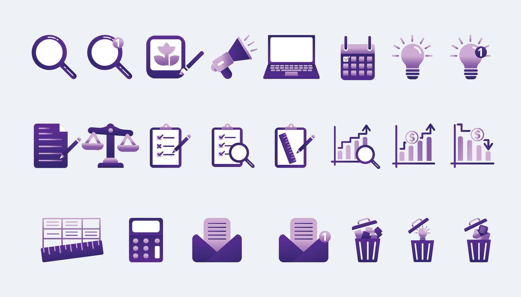 Work Process icon set template vector