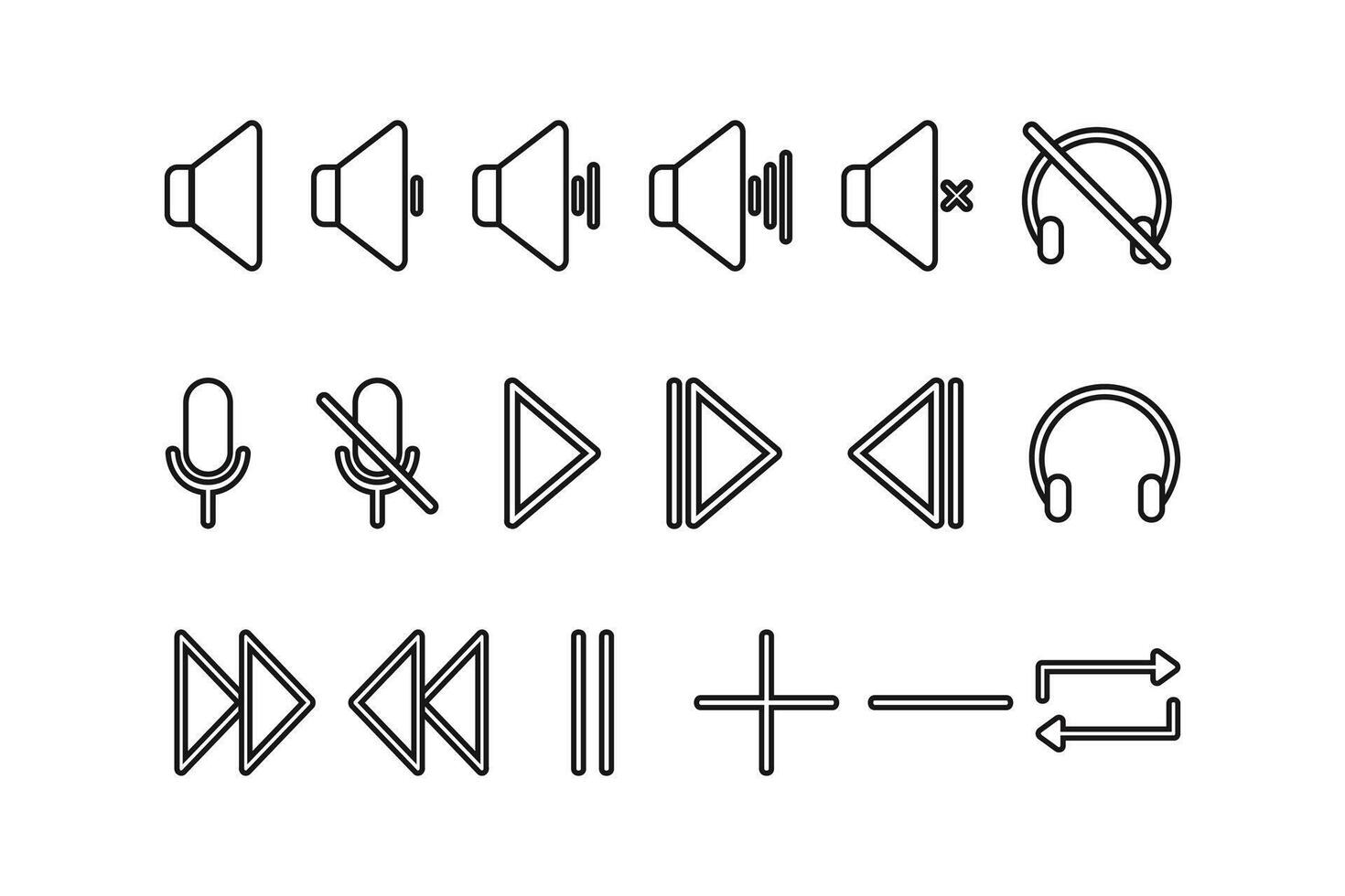 Media player icons and symbols vector