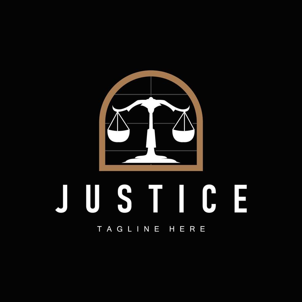silhouette design of the scales of justice logo a minimalist concept suitable for company or brand identity with a legal concept vector