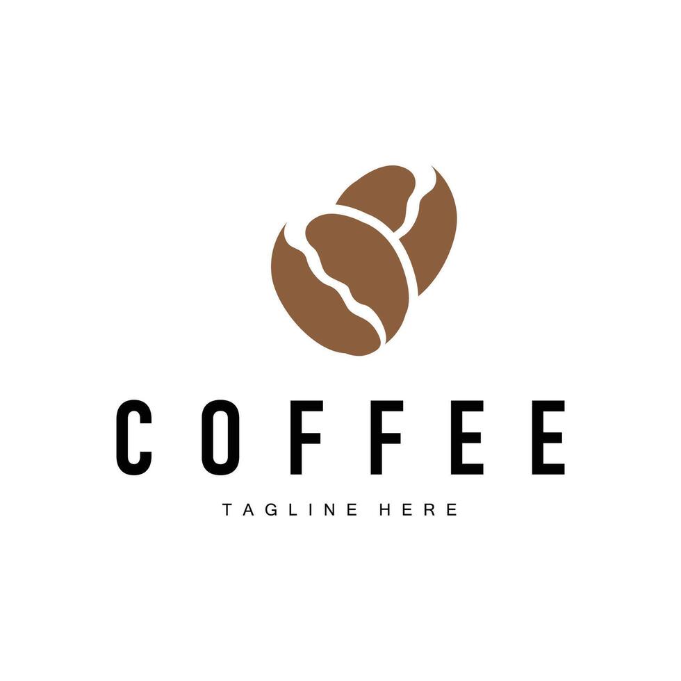coffee drink logo design glass and coffee bean with delicious aroma with simple template illustration symbol vector