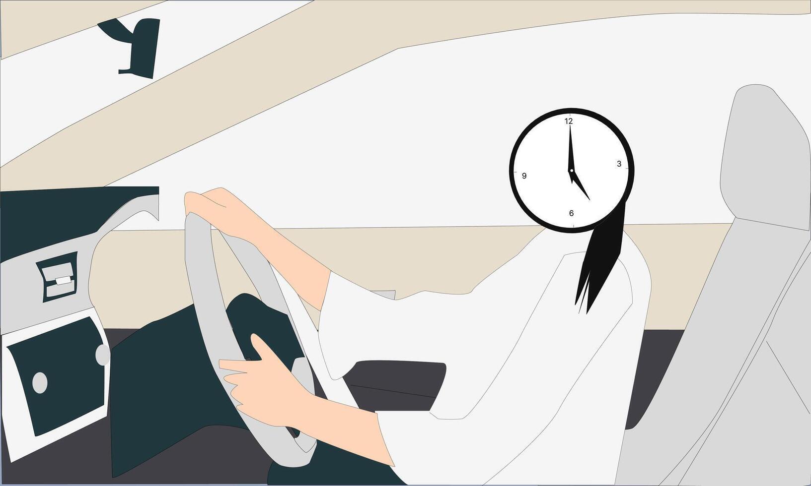 in the car there is a woman driving vector