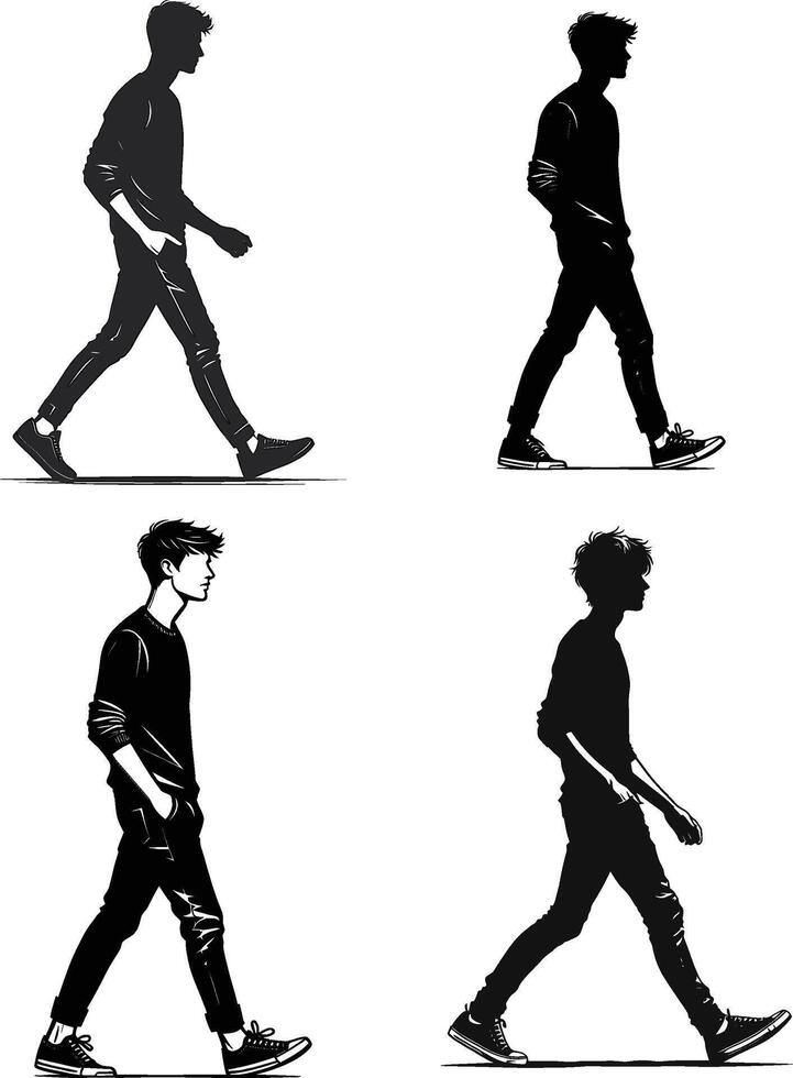 Modern Casual Man Walking vector
