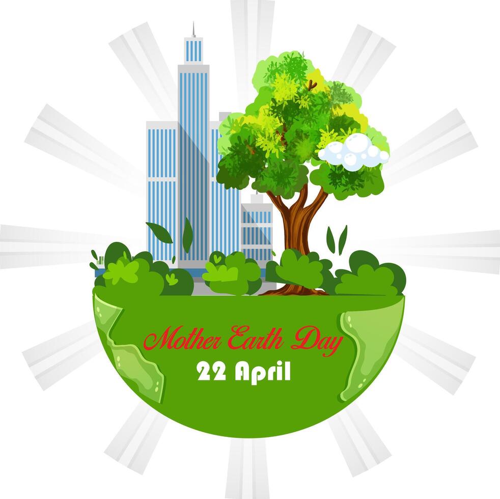 Mother Earth Day of save Nature Protect the Planet vector