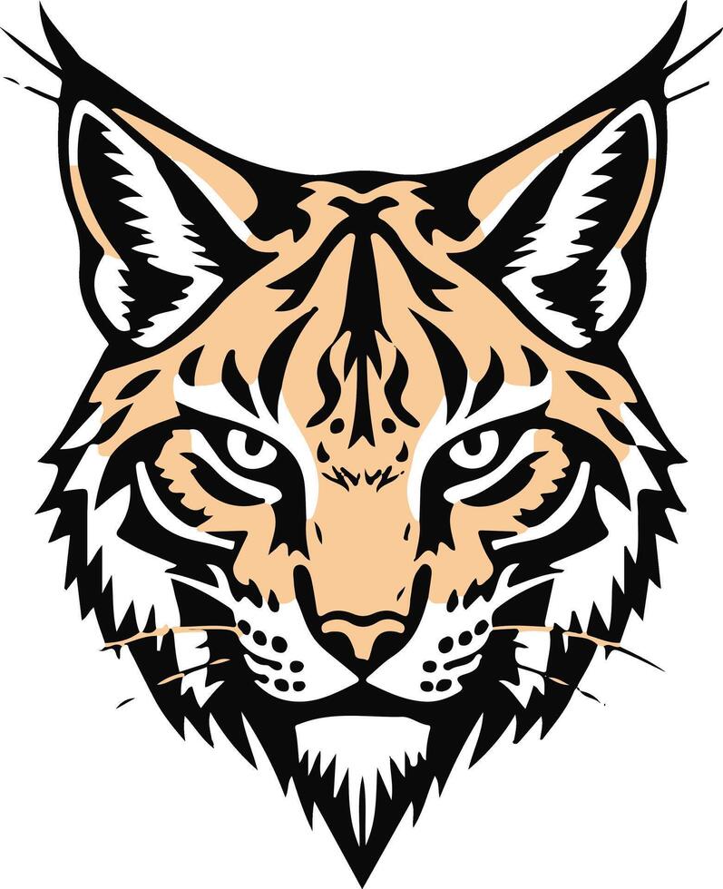 The head of a lynx is shown on a white background vector