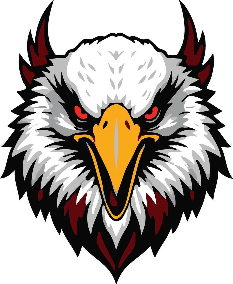 An eagle head with red and white feathers vector