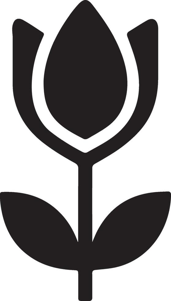 A black and white logo of a flower vector
