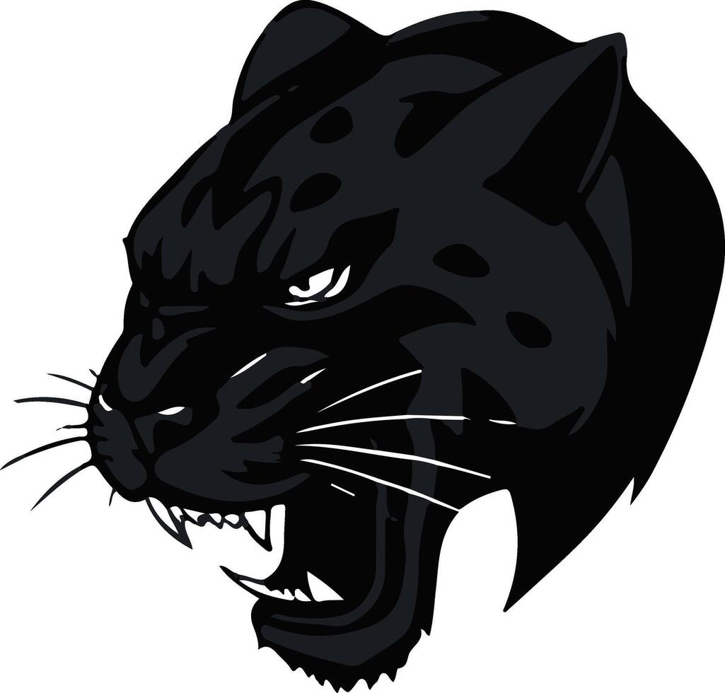 Black panther head illustration vector