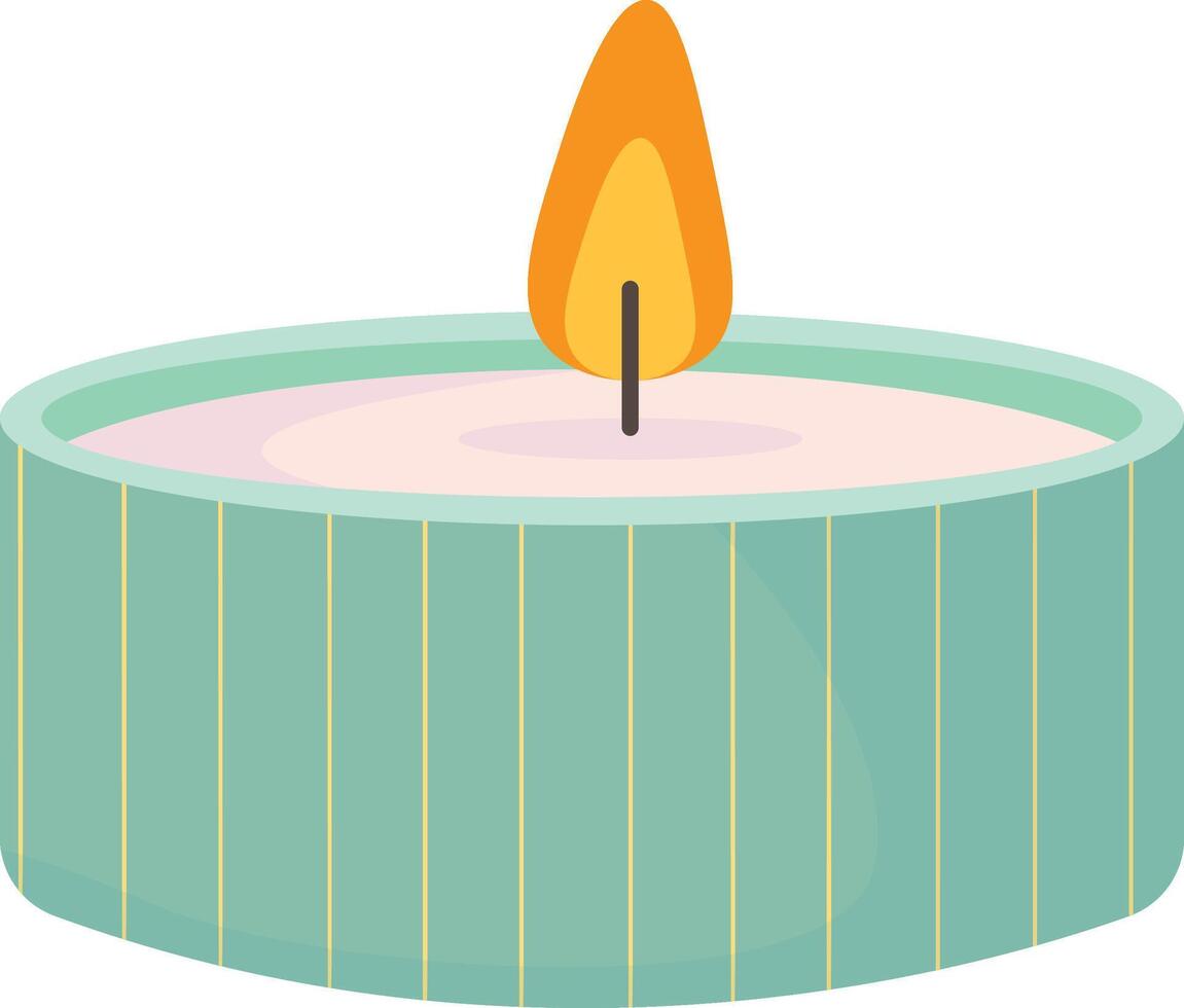 Green Ribbed Scented Candle vector