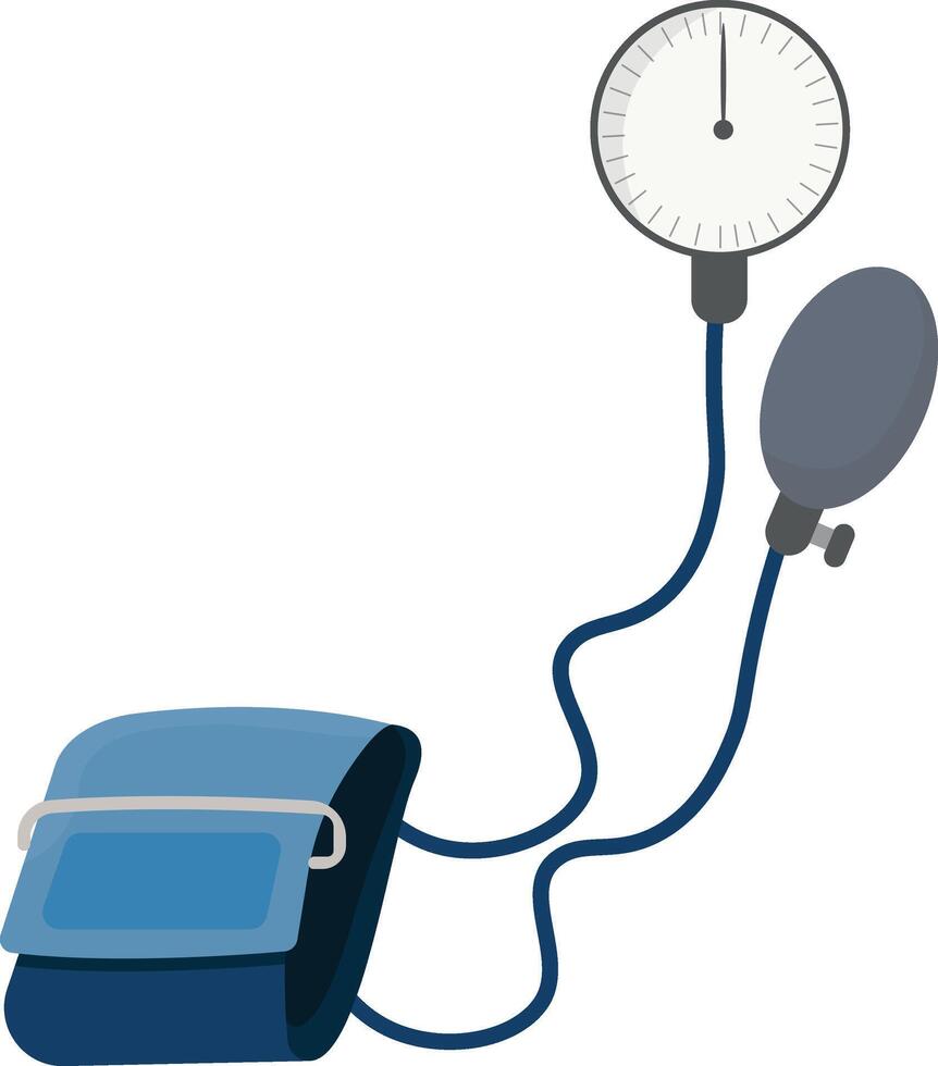 Blue Blood Pressure Monitor with Cuff vector