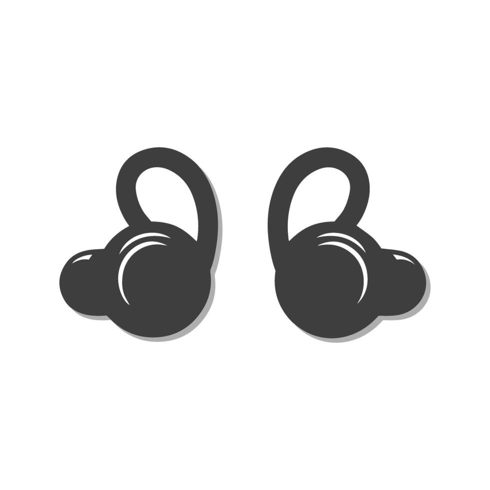 Wireless Earphones TWS Silhouette Design Illsutration vector