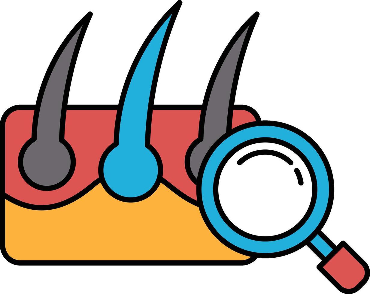 A close up of a person head with a magnifying glass on it vector