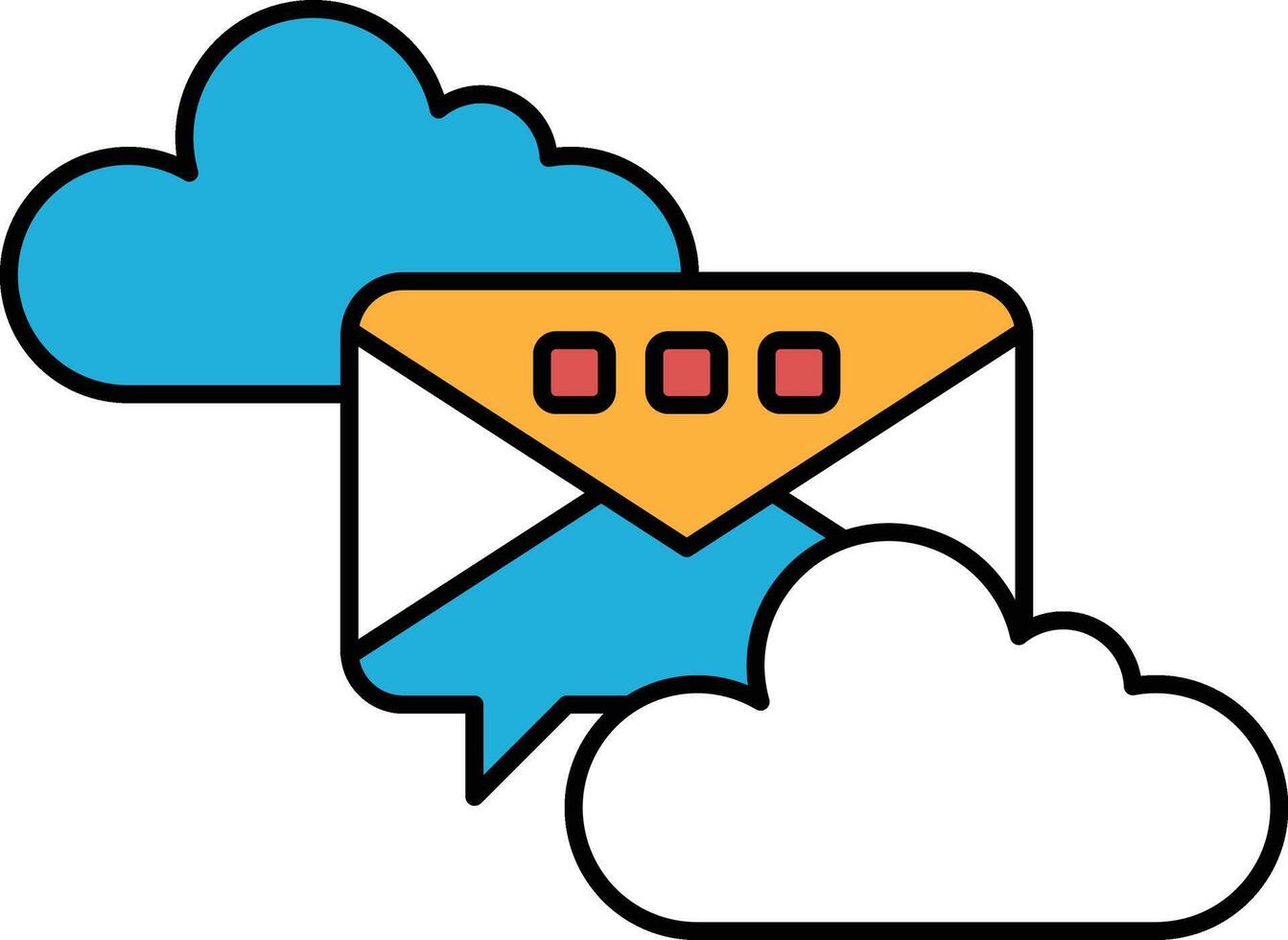 A cloud with an envelope on top of it vector