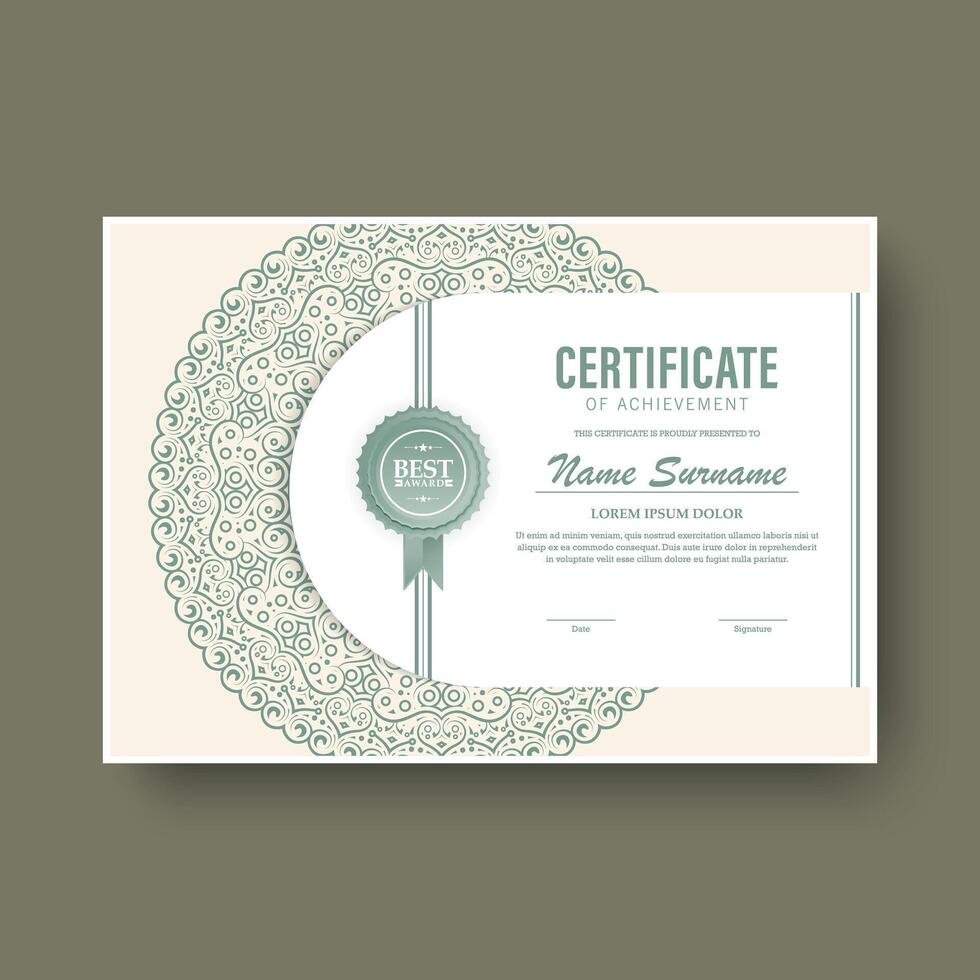 Classic certificate of achievement award design vector