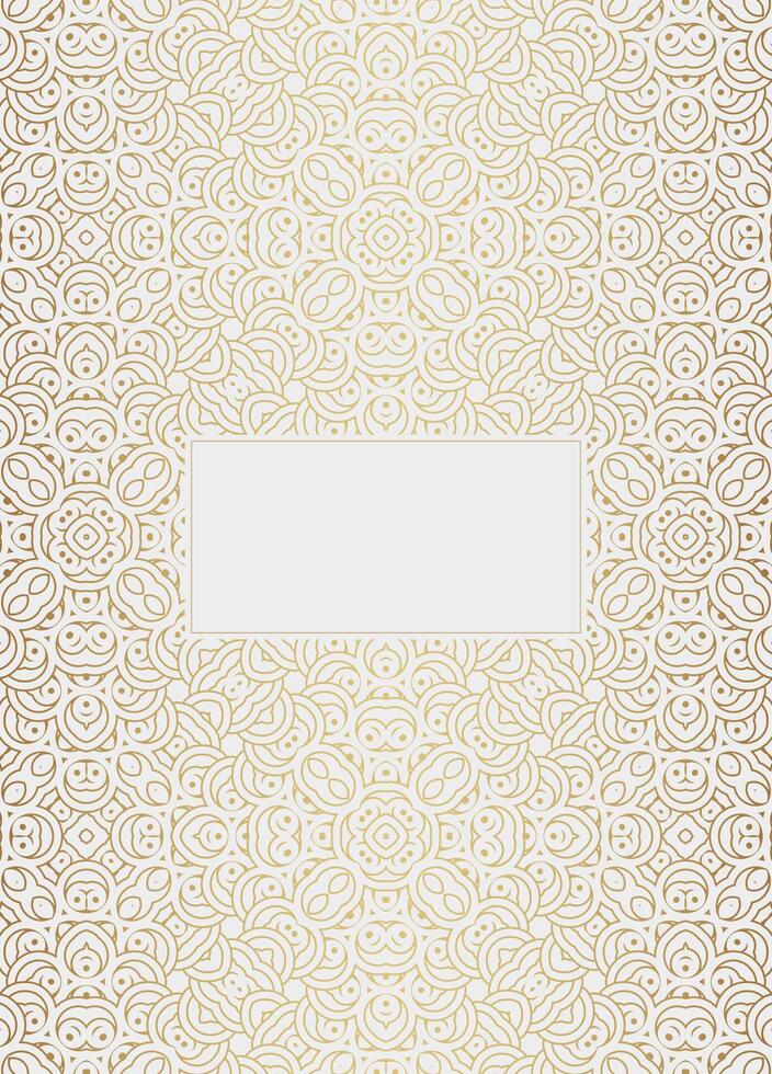 cover of elegant pattern line motif in gold color vector
