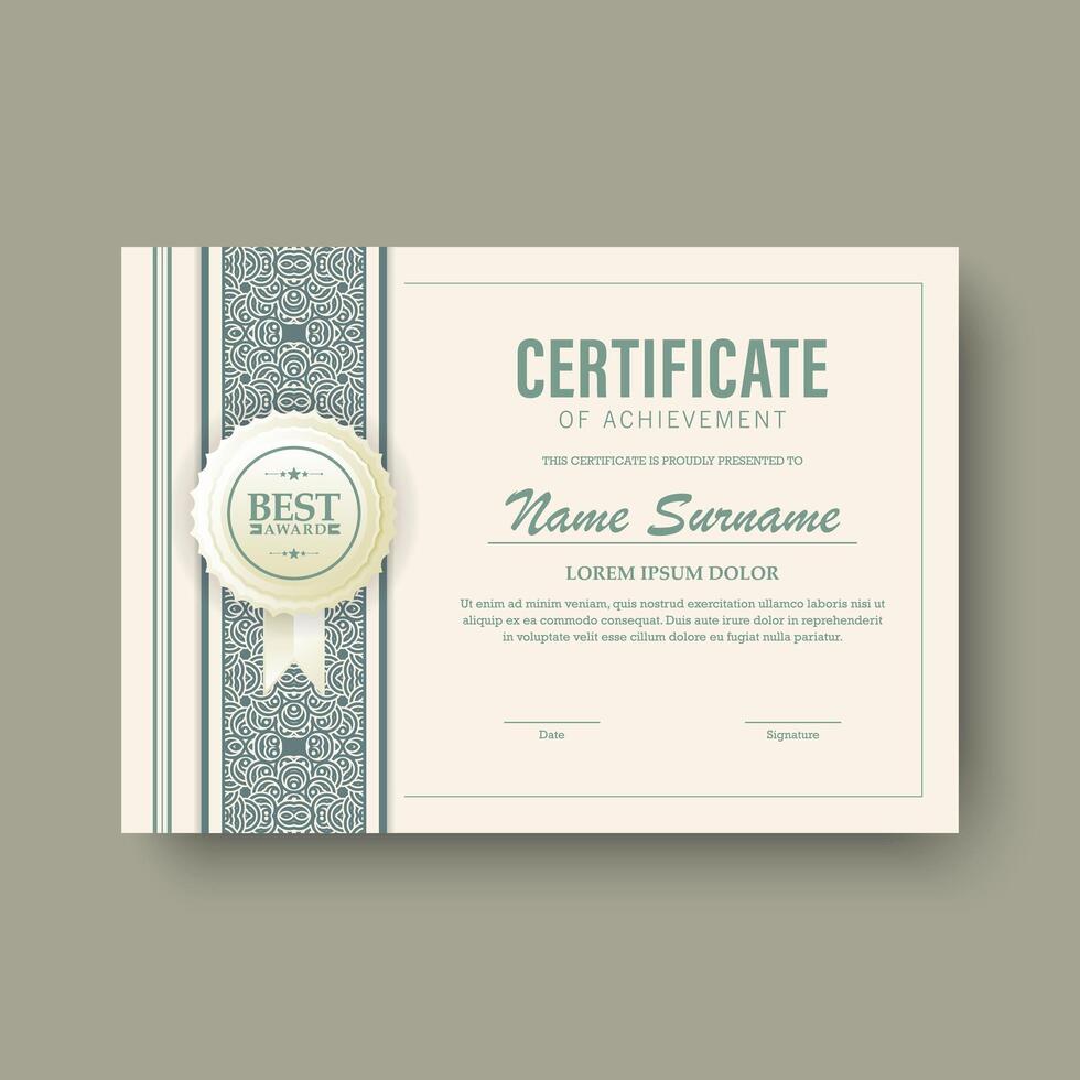 Classic graduation certificate of achievement award vector