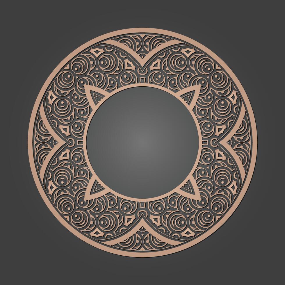 Luxury Gold round floral frame vector