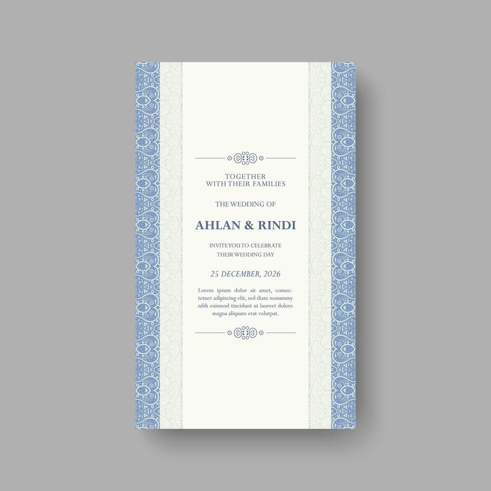 classic style invitation card with border pattern vector