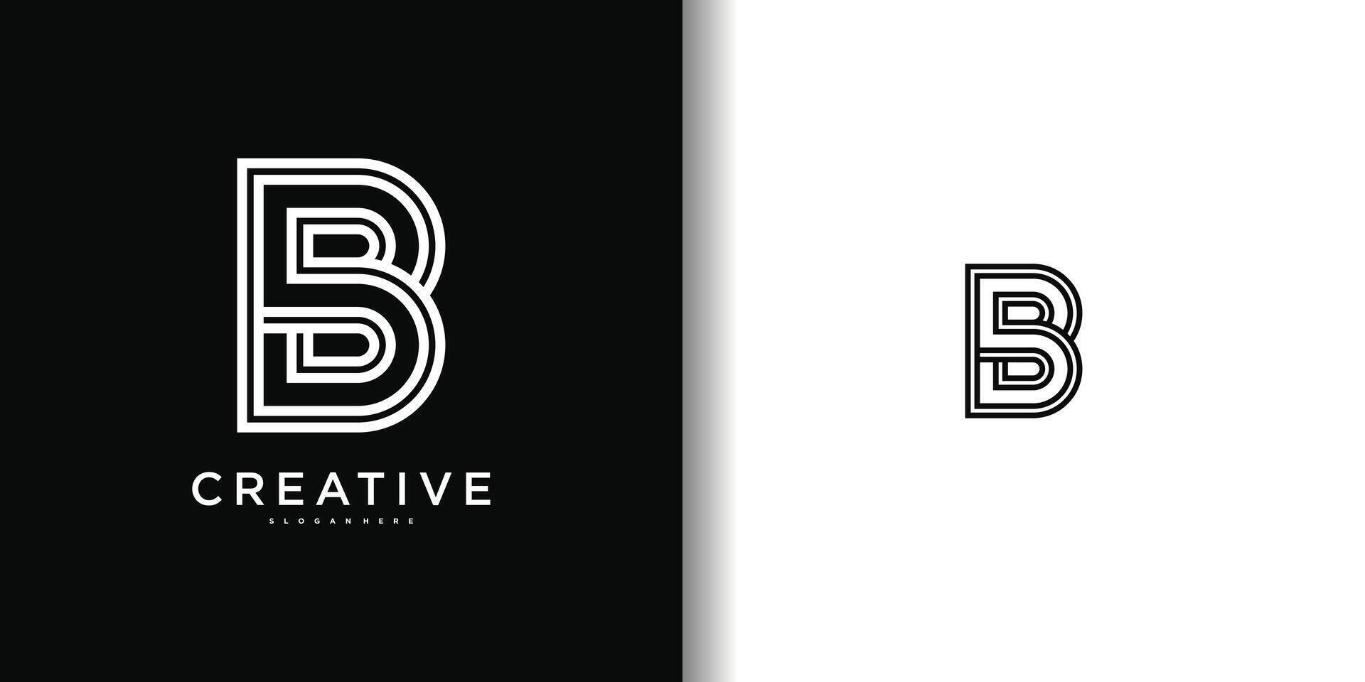Abstract letter B logo design. Modern minimal vector