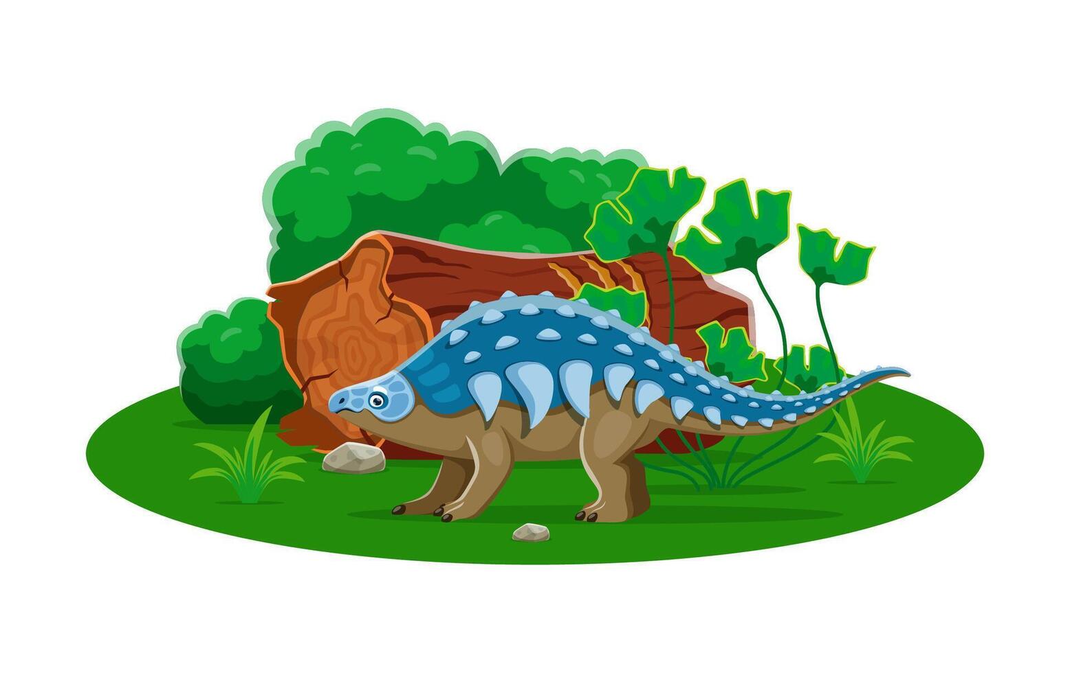 Panoplosaurus prehistoric dinosaur with spikes vector