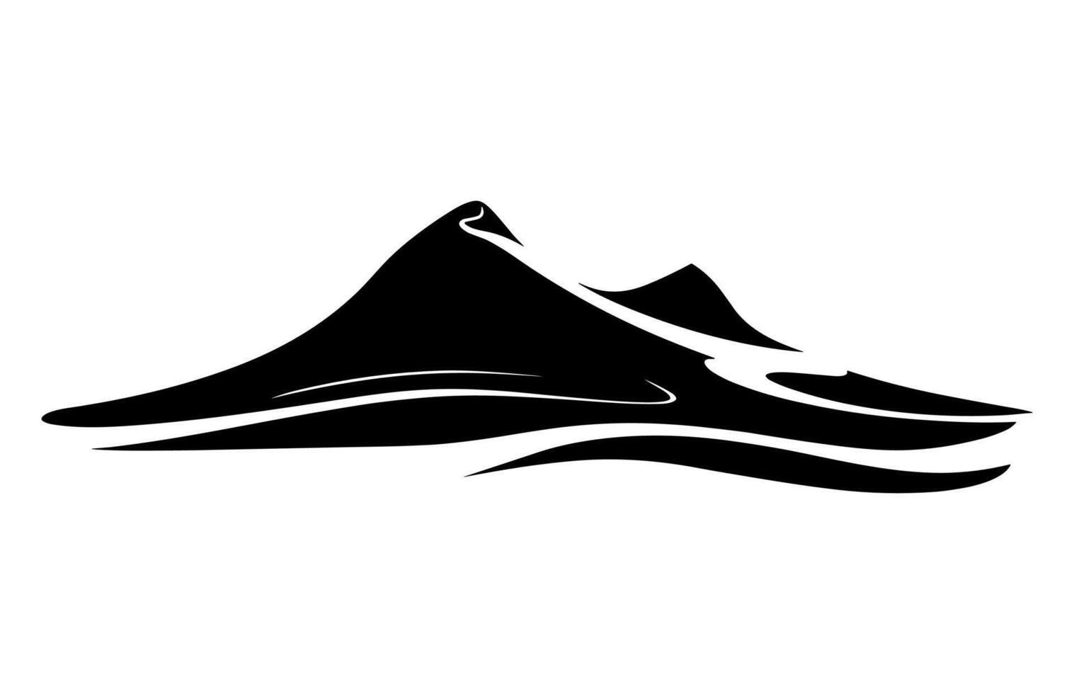 Sand Dune Silhouette Clipart vector