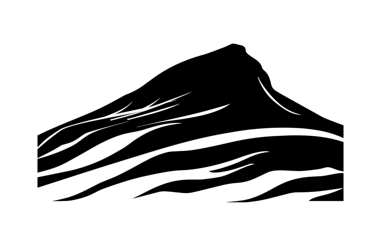 Sand Dune Silhouette Black Clipart vector