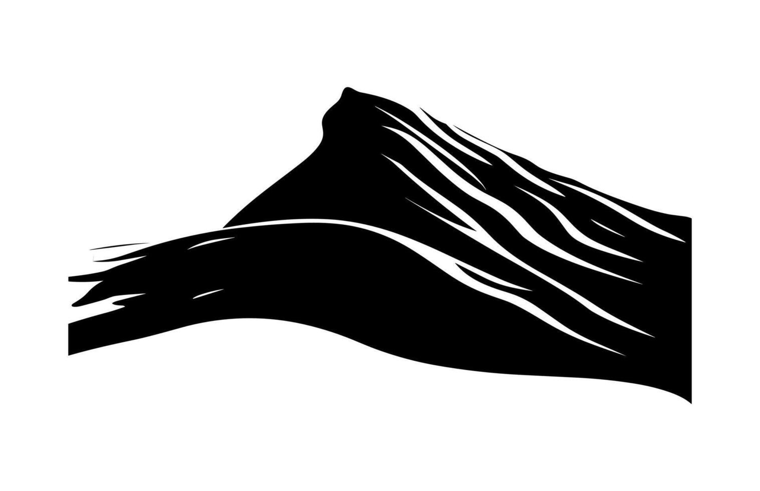 Sand Dune Black Clipart isolated on white background vector